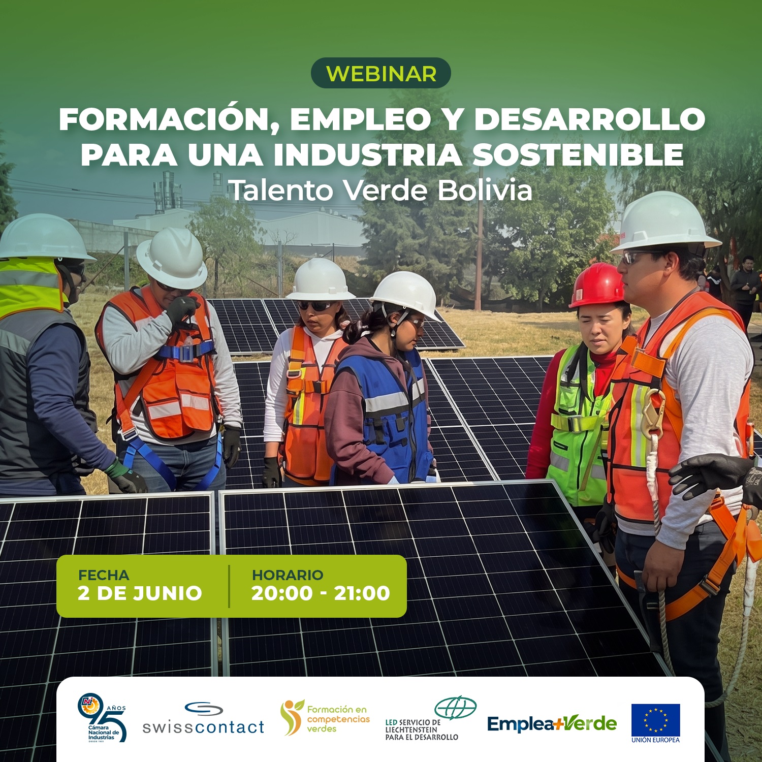 WEBINAR FORMACIÓN, EMPLEO Y DESARROLLO PARA UNA INDUSTRIA SOSTENIBLE - TALENTO VERDE BOLIVIA